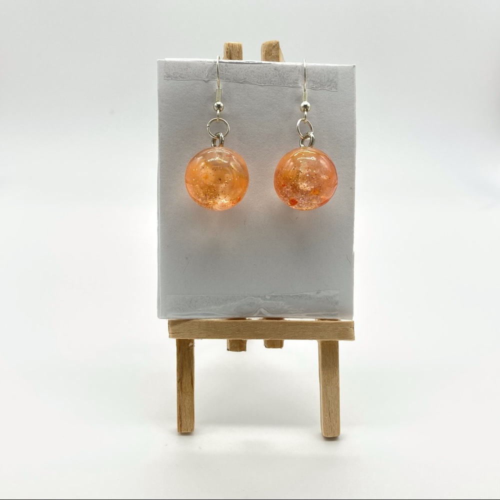 Handmade Orange & Silver Earrings
